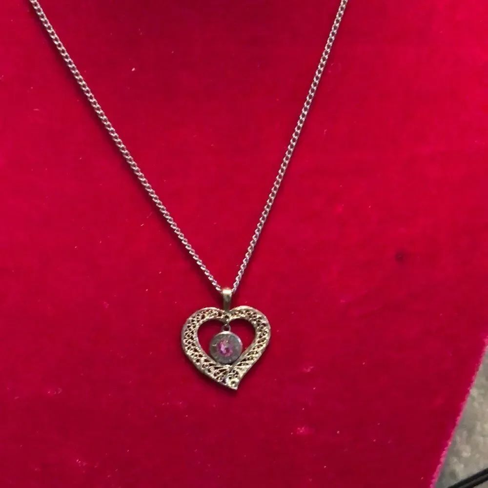 18” bullet/heart necklace   